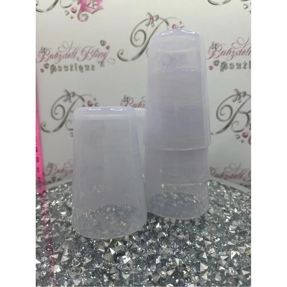 Set of plastic cups colors blueish & Pink Frosted Glasses rose quartz look